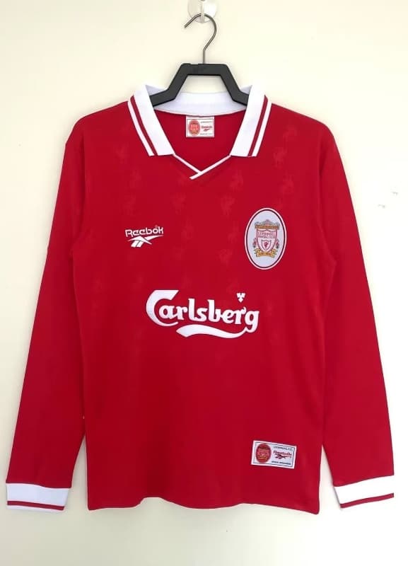 Thailand Quality(AAA) 1996/98 Liverpool Home Long Sleeve Retro Soccer Jersey