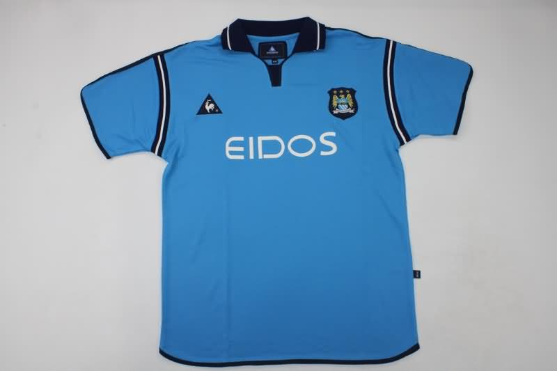 Thailand Quality(AAA) 2001/02 Manchester City Home Retro Soccer Jersey