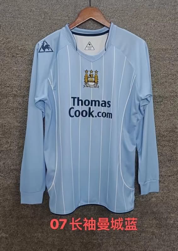 Thailand Quality(AAA) 2007/08 Manchester City Home Retro Long Sleeve Soccer Jersey