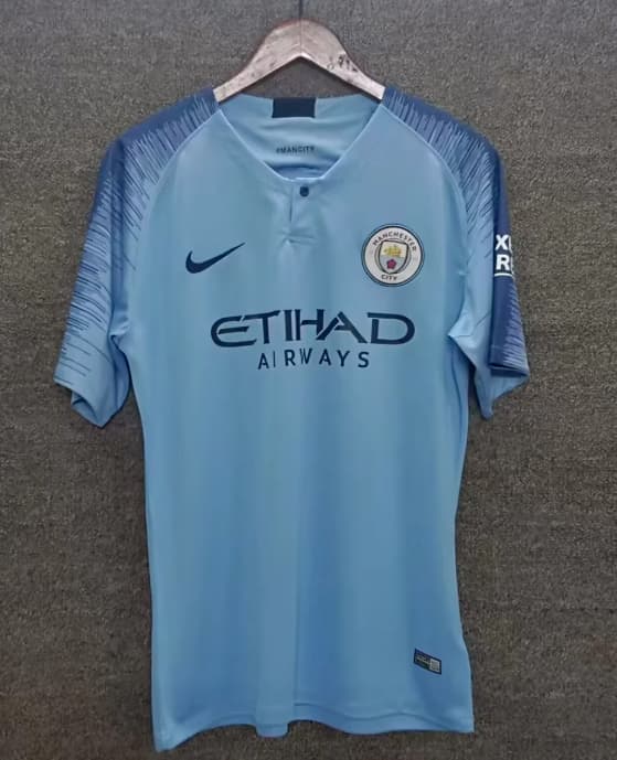 Thailand Quality(AAA) 2018/19 Manchester City Home Retro Soccer Jersey