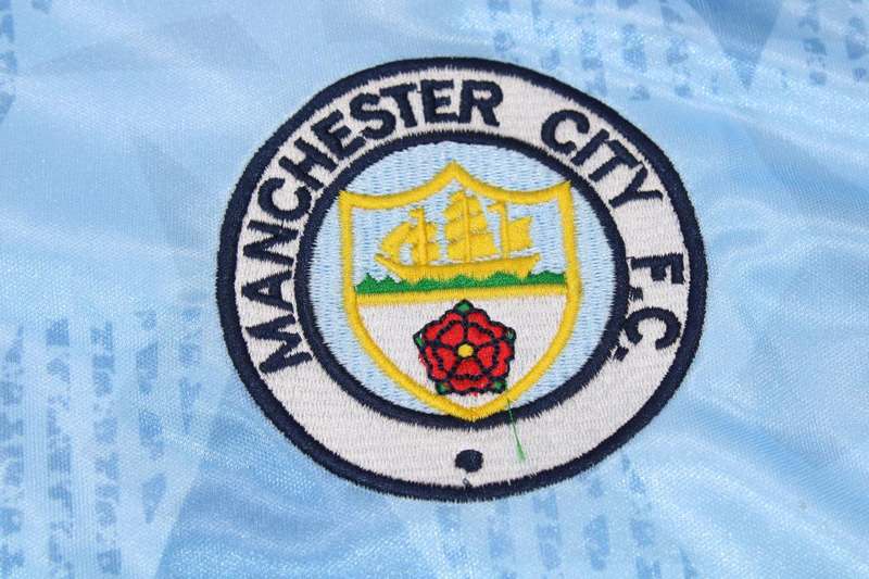 Thailand Quality(AAA) 1988/90 Manchester City Home Retro Soccer Jersey