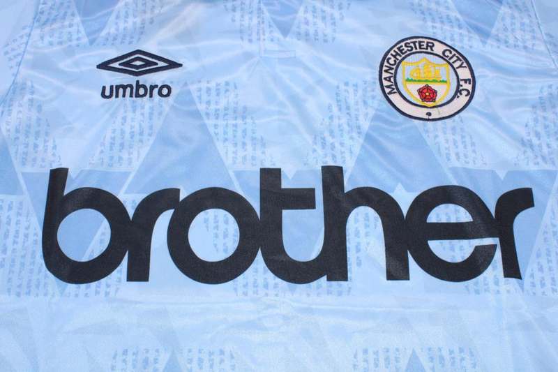 Thailand Quality(AAA) 1988/90 Manchester City Home Retro Soccer Jersey