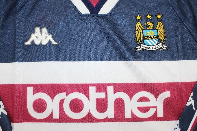 Thailand Quality(AAA) 1997/98 Manchester City Away Long Sleeve Retro Soccer Jersey