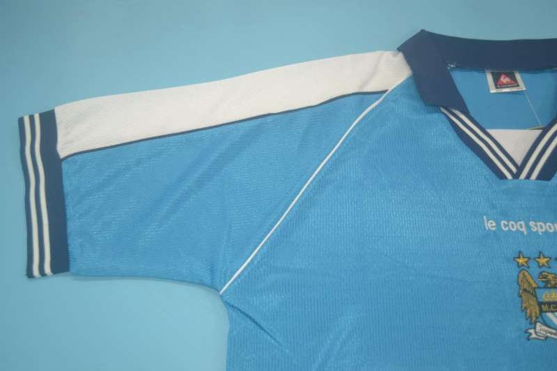 Thailand Quality(AAA) 1999/01 Manchester City Home Retro Soccer Jersey