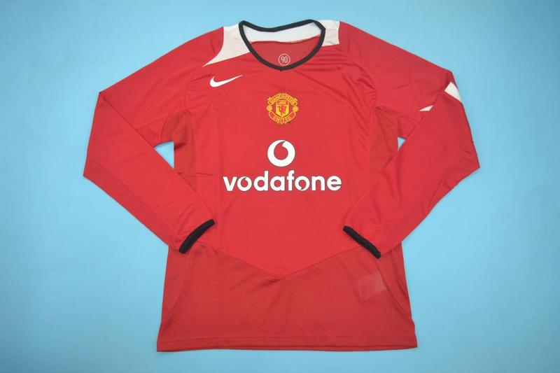 Thailand Quality(AAA) 2004/06 Manchester United Home Retro Jersey(L/S)