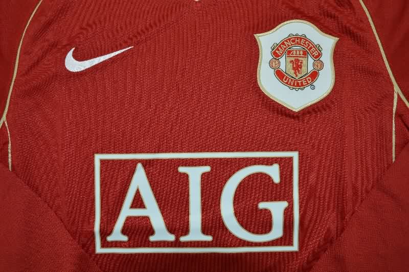 Thailand Quality(AAA) 2006/07 Manchester United Home Long Retro Soccer Jersey(Player)