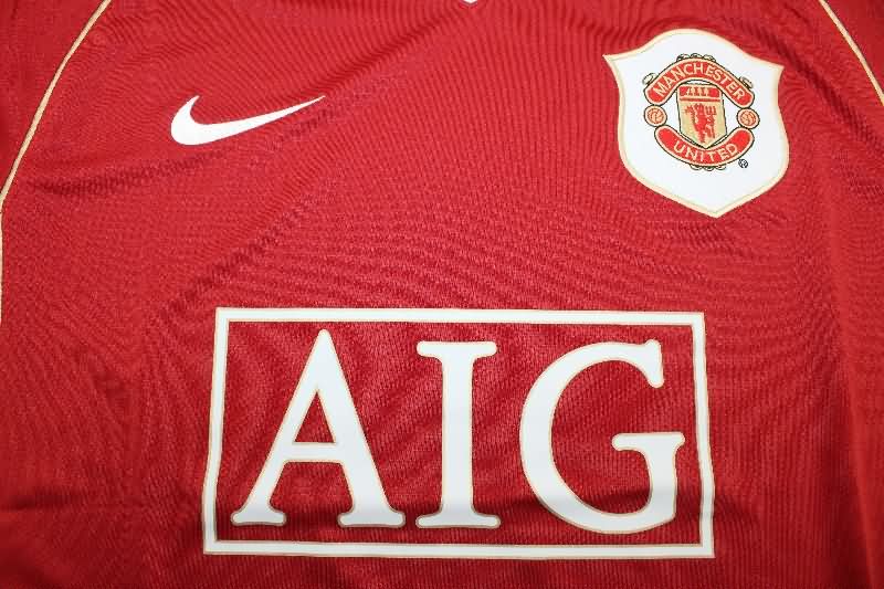 Thailand Quality(AAA) 2006/07 Manchester United Home Retro Soccer Jersey(Player)