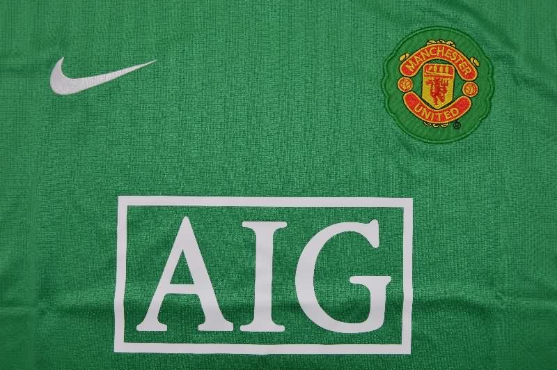 Thailand Quality(AAA) 2007/08 Manchester United Goalkeeper Green Retro Soccer Jersey