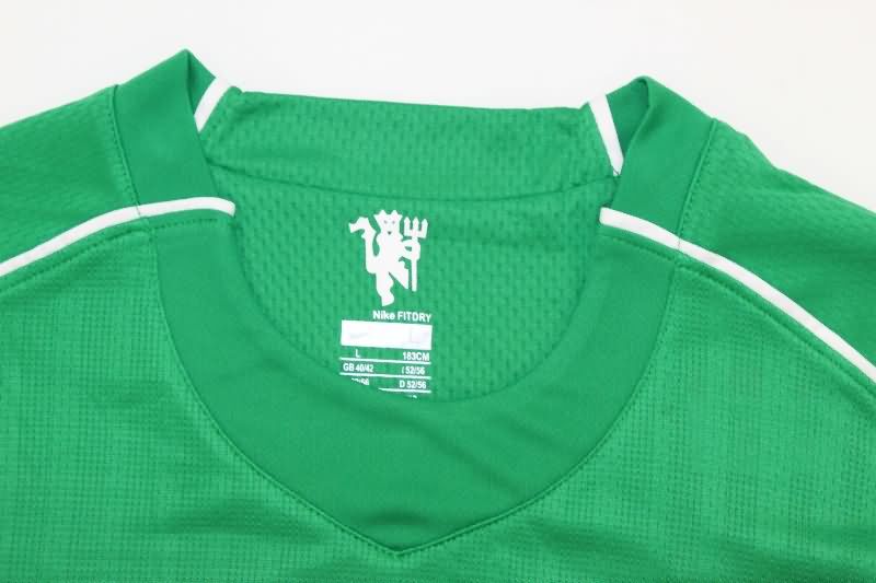 Thailand Quality(AAA) 2007/08 Manchester United Goalkeeper Green Long Retro Soccer Jersey