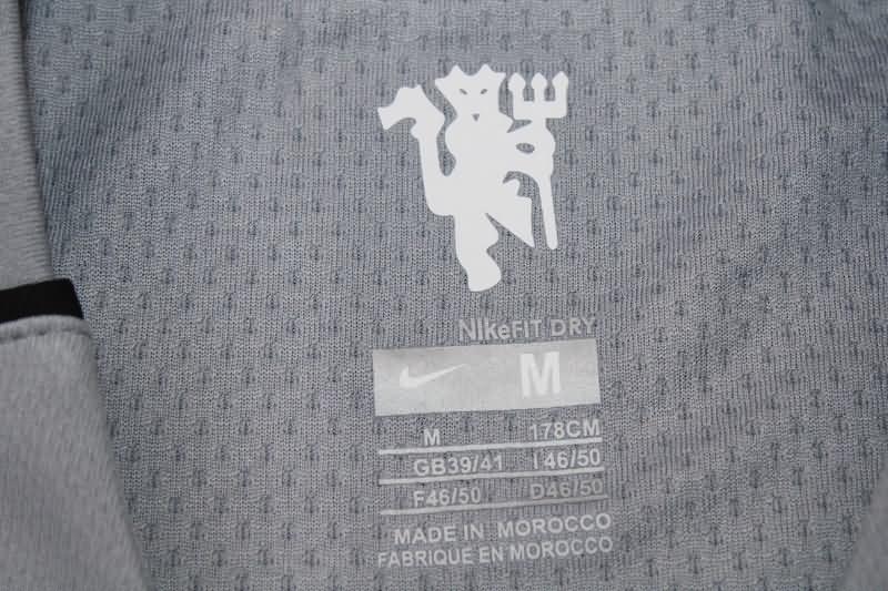 Thailand Quality(AAA) 2007/08 Manchester United Goalkeeper Grey Retro Soccer Jersey