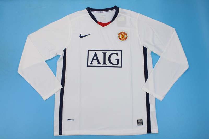 Thailand Quality(AAA) 2008/09 Manchester United Away Retro Soccer Jersey(L/S)