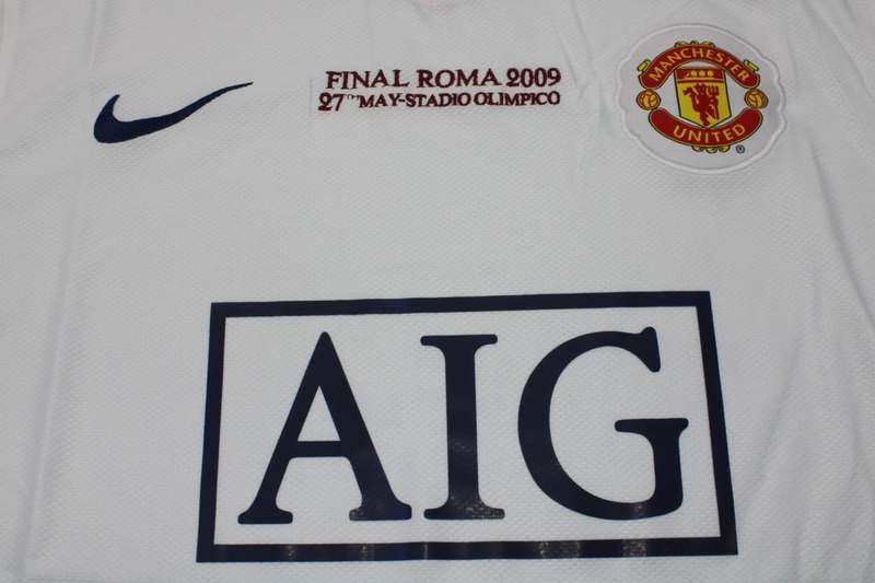 Thailand Quality(AAA) 2008/09 Manchester United Away Final Retro Soccer Jersey(L/S)