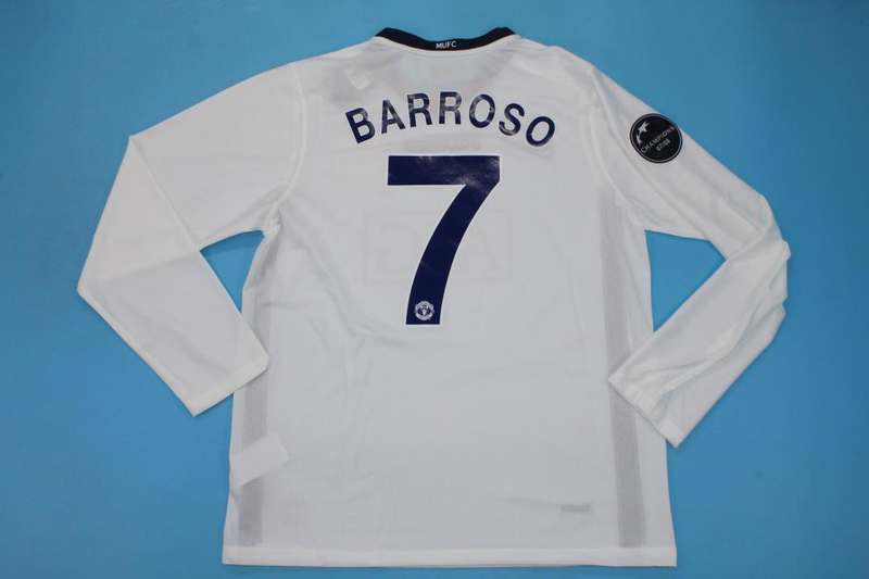 Thailand Quality(AAA) 2008/09 Manchester United Away Final Retro Soccer Jersey(L/S)