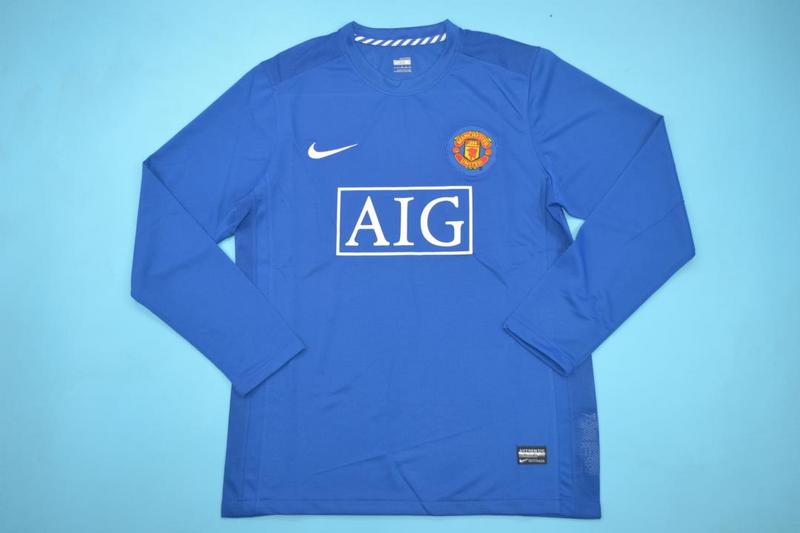 Thailand Quality(AAA) 2008/09 Manchester United Third Retro Jersey(L/S)