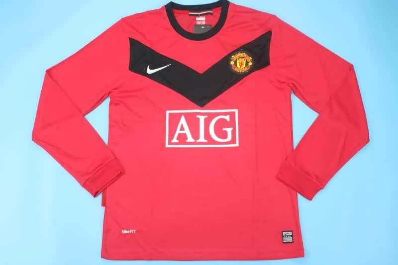 Thailand Quality(AAA) 2009/10 Manchester United Home Retro Soccer Jersey(L/S)