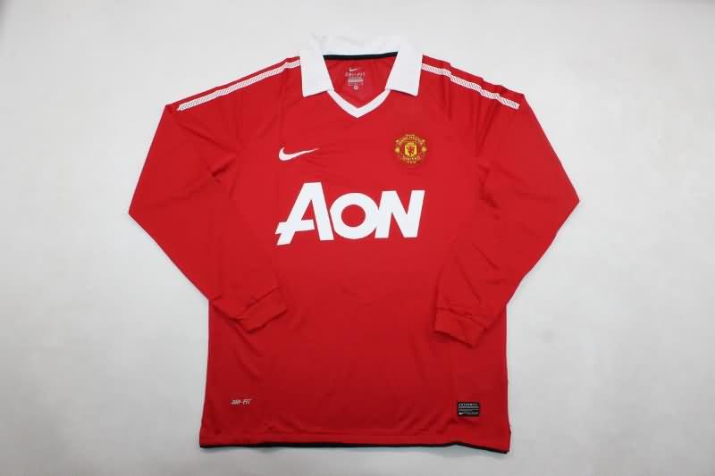 Thailand Quality(AAA) 2010/11 Manchester United Home Long Sleeve Retro Soccer Jersey