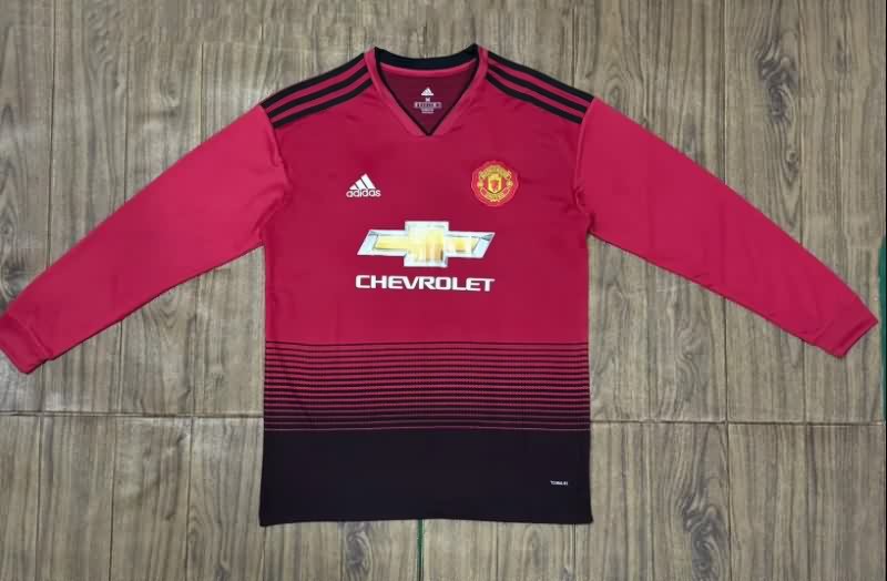 Thailand Quality(AAA) 2018/19 Manchester United Home Retro Long Soccer Jersey