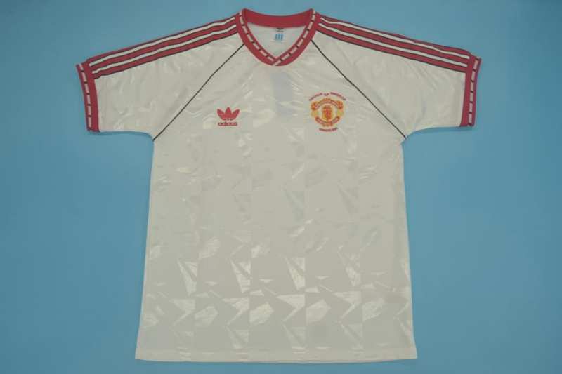 Thailand Quality(AAA) 1991 Manchester United Away White Retro Jersey