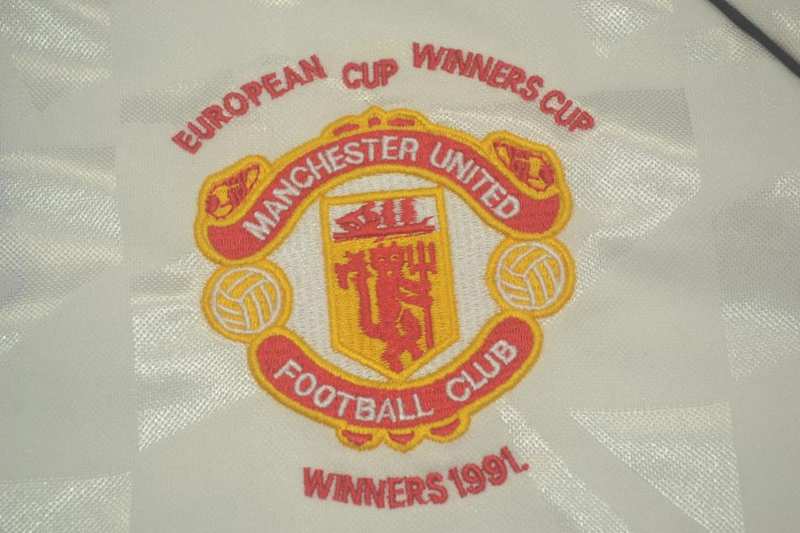 Thailand Quality(AAA) 1991 Manchester United Away White Retro Jersey