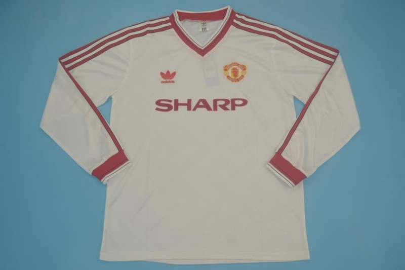 Thailand Quality(AAA) 1986/88 Manchester United Away Retro Jersey(L/S)