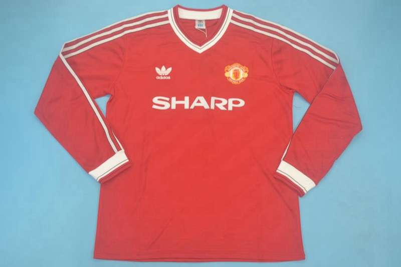 Thailand Quality(AAA) 1986/88 Manchester United Home Retro Jersey(L/S)