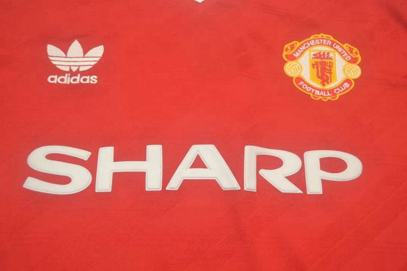 Thailand Quality(AAA) 1986/88 Manchester United Home Retro Jersey(L/S)