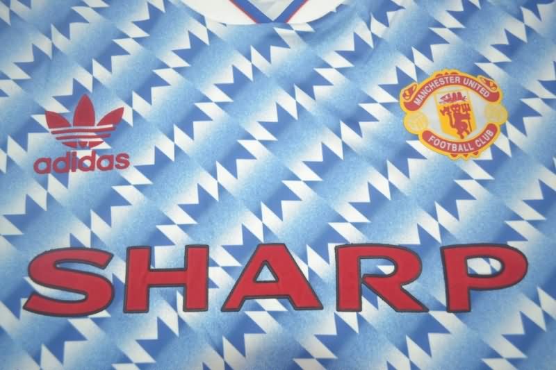 Thailand Quality(AAA) 1990/92 Manchester United Away Retro Jersey(L/S)