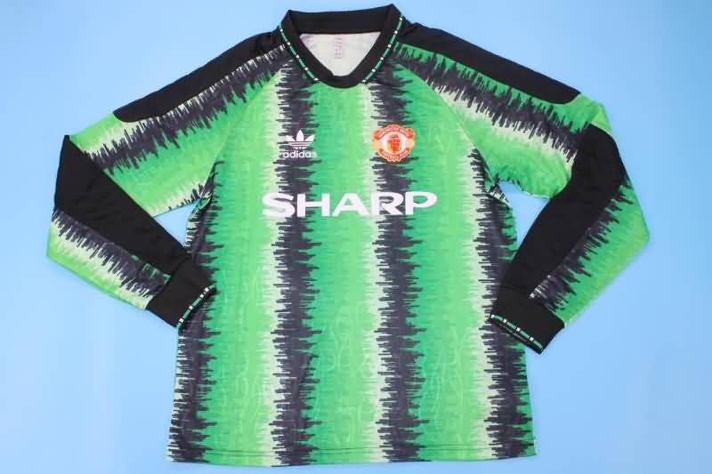 Thailand Quality(AAA) 1990/92 Manchester United GK Green Long Soccer Jersey