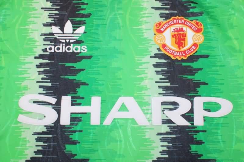 Thailand Quality(AAA) 1990/92 Manchester United GK Green Long Soccer Jersey