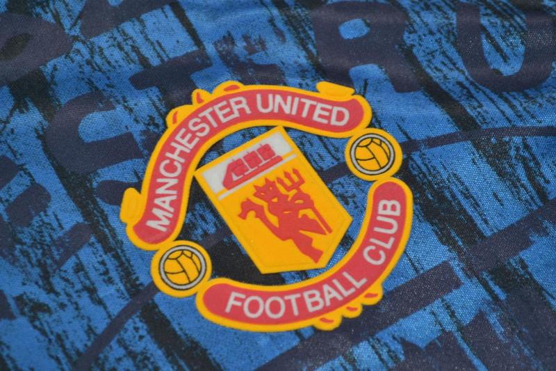 Thailand Quality(AAA) 1992/93 Manchester United Away Blue Retro Jersey