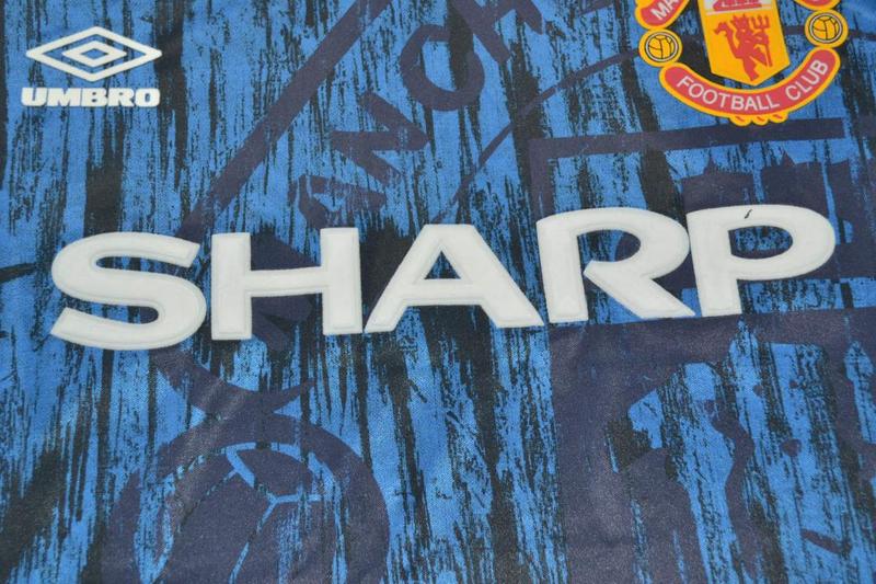 Thailand Quality(AAA) 1992/93 Manchester United Away Blue Retro Jersey