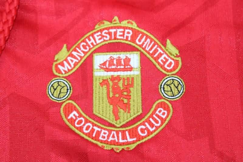 Thailand Quality(AAA) 1992/94 Manchester United Home Long Sleeve Retro Soccer Jersey