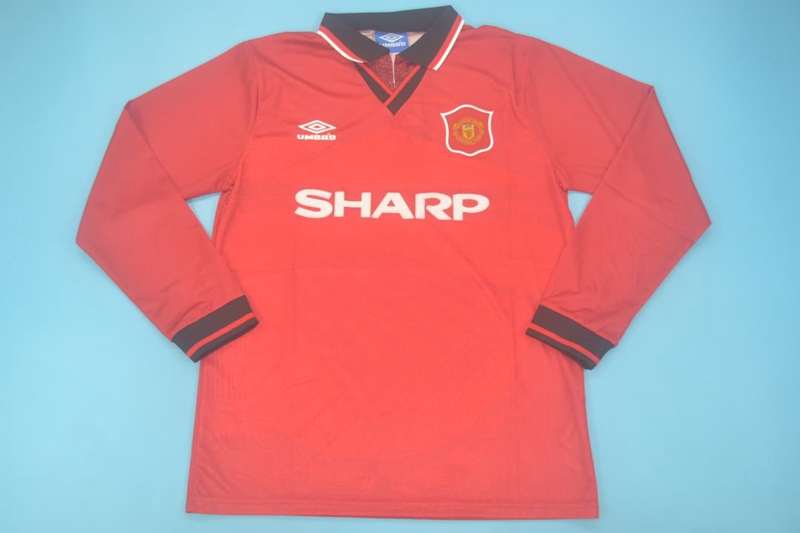 Thailand Quality(AAA) 1994/96 Manchester United Home Retro Jersey(L/S)