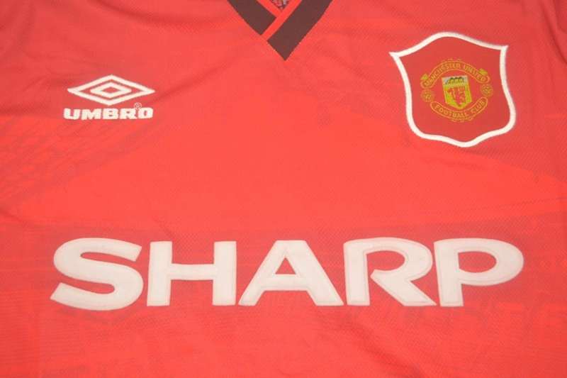 Thailand Quality(AAA) 1994/96 Manchester United Home Retro Jersey(L/S)