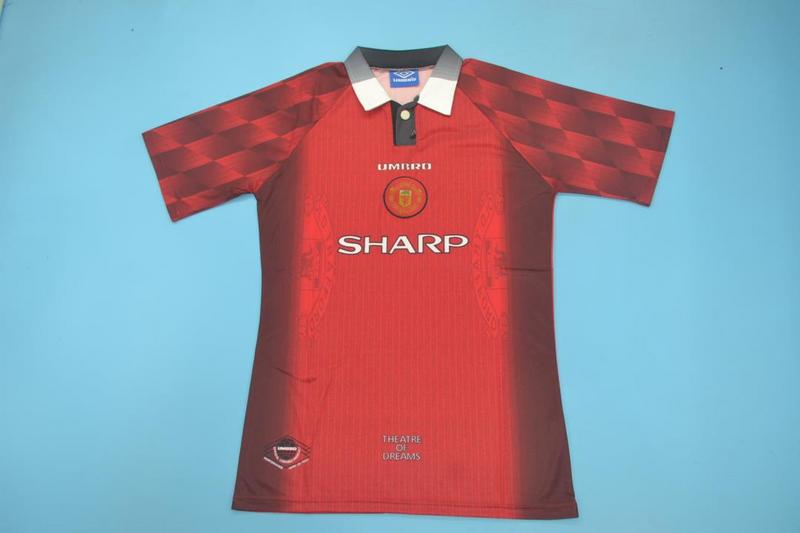 Thailand Quality(AAA) 1996/98 Manchester United Home Retro Soccer Jersey