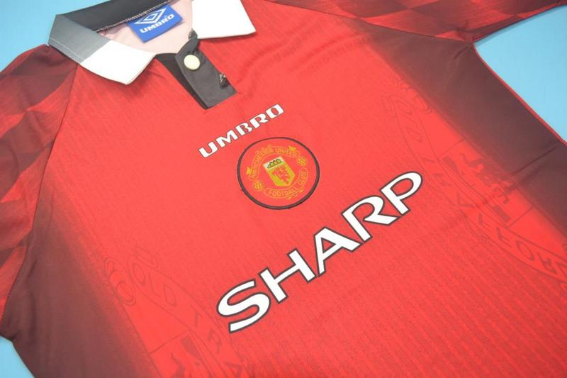 Thailand Quality(AAA) 1996/98 Manchester United Home Retro Soccer Jersey