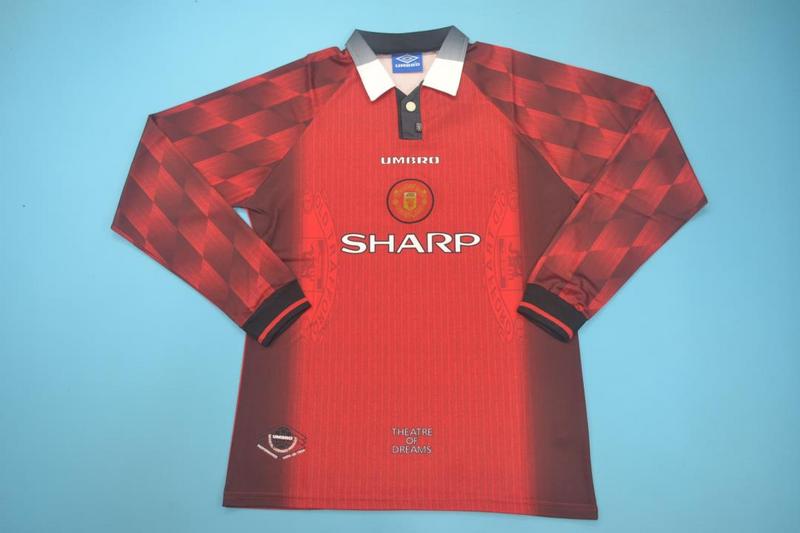 Thailand Quality(AAA) 1996/98 Manchester United Home Retro Jersey(L/S)