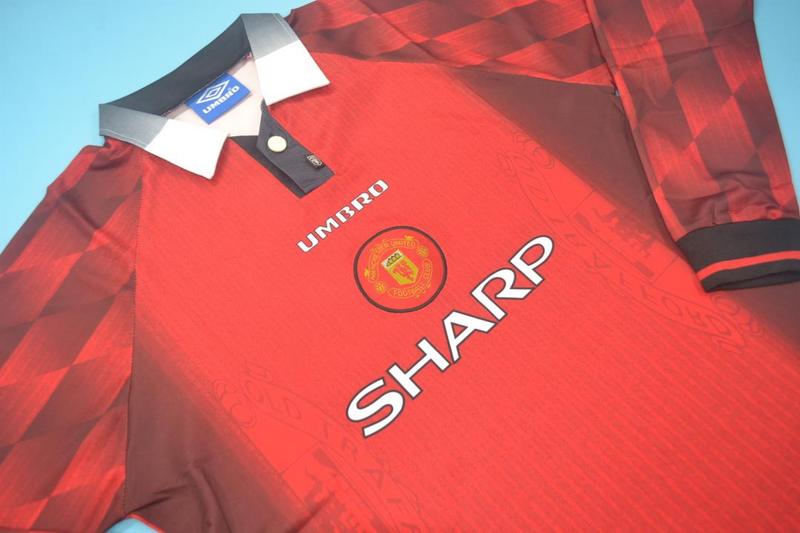 Thailand Quality(AAA) 1996/98 Manchester United Home Retro Jersey(L/S)