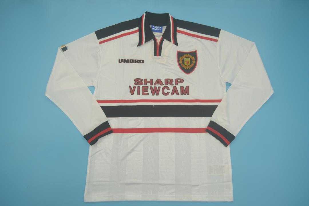 Thailand Quality(AAA) 1997/99 Manchester United Away Retro Jersey(L/S)