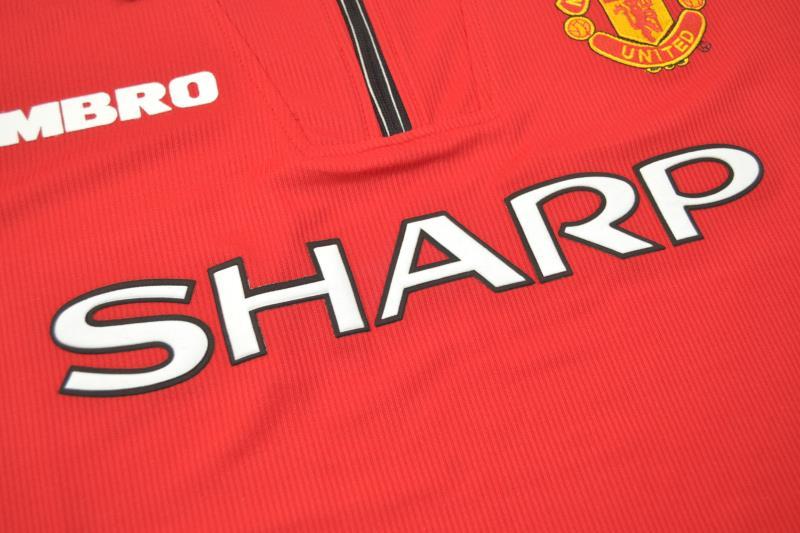 Thailand Quality(AAA) 1998/00 Manchester United Home Retro Soccer Jersey