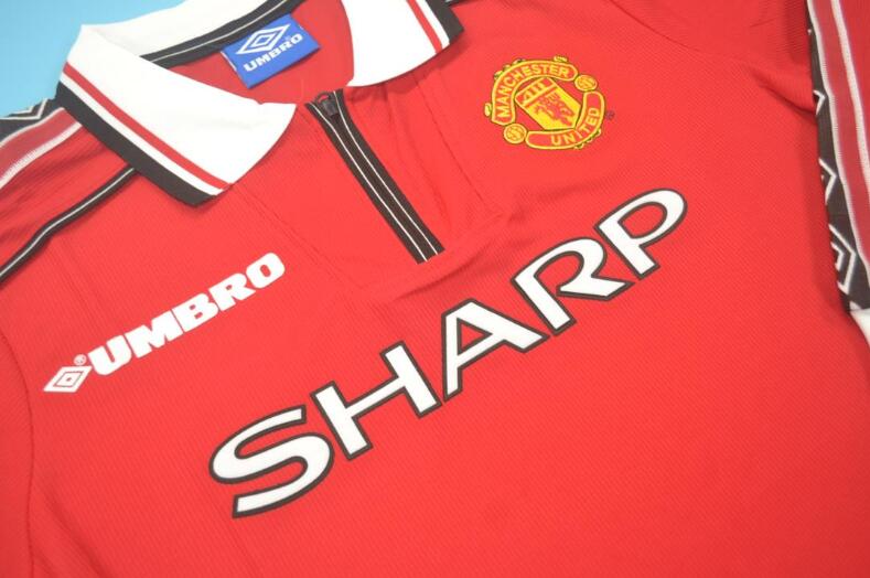 Thailand Quality(AAA) 1998/00 Manchester United Home Retro Jersey(L/S)