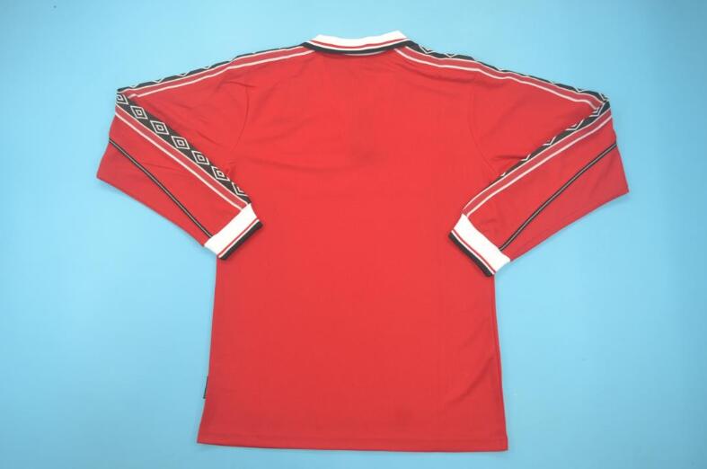 Thailand Quality(AAA) 1998/00 Manchester United Home Retro Jersey(L/S)