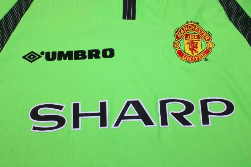 Thailand Quality(AAA) 1998/99 Manchester United GK Green Long Retro Soccer Jersey