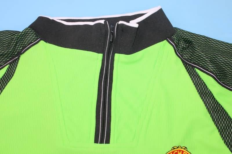 Thailand Quality(AAA) 1998/99 Manchester United GK Green Long Retro Soccer Jersey