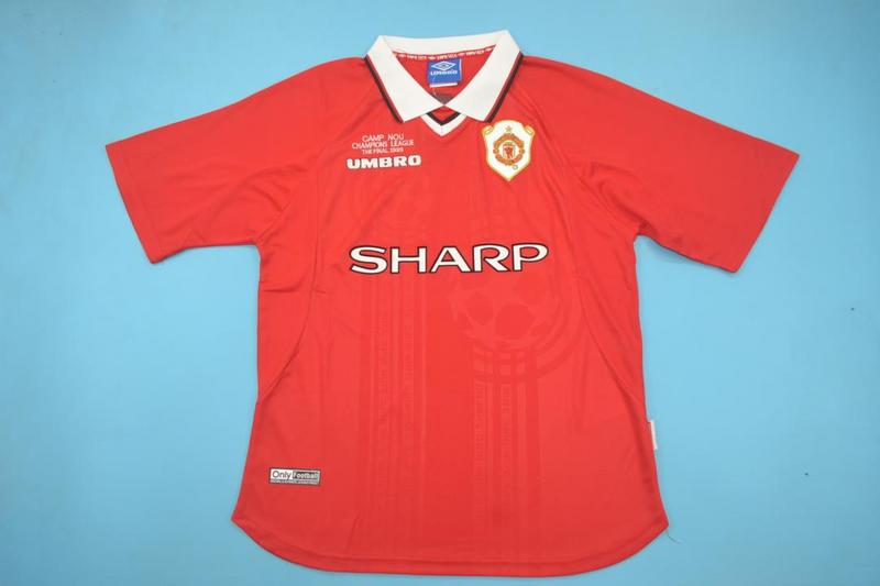 Thailand Quality(AAA) 1998/99 Manchester United Home Retro Soccer Jersey