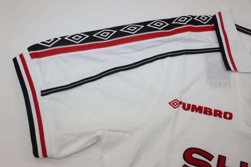Thailand Quality(AAA) 1998/99 Manchester United White Retro Soccer Jersey