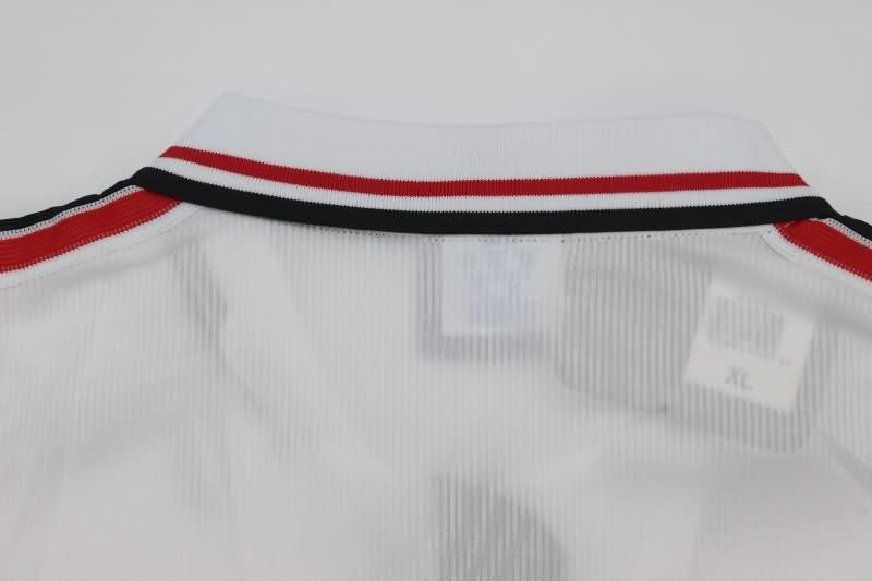 Thailand Quality(AAA) 1998/99 Manchester United White Retro Soccer Jersey