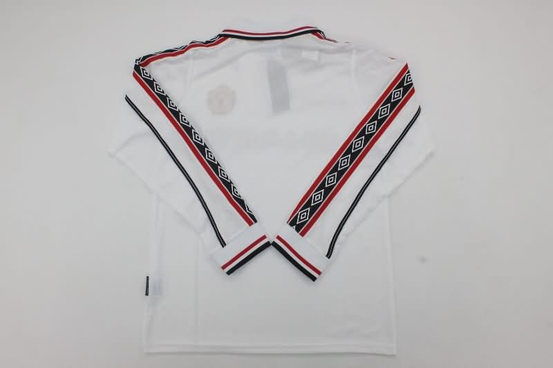 Thailand Quality(AAA) 1998/99 Manchester United White Long Sleeve Retro Soccer Jersey