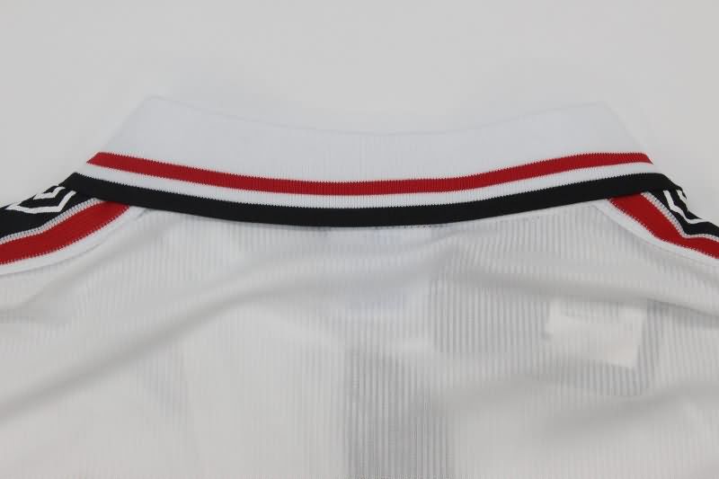 Thailand Quality(AAA) 1998/99 Manchester United White Long Sleeve Retro Soccer Jersey