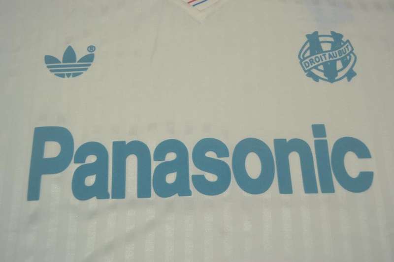 Thailand Quality(AAA) 1990/91 Marseilles Home Retro Soccer Jersey(L/S)